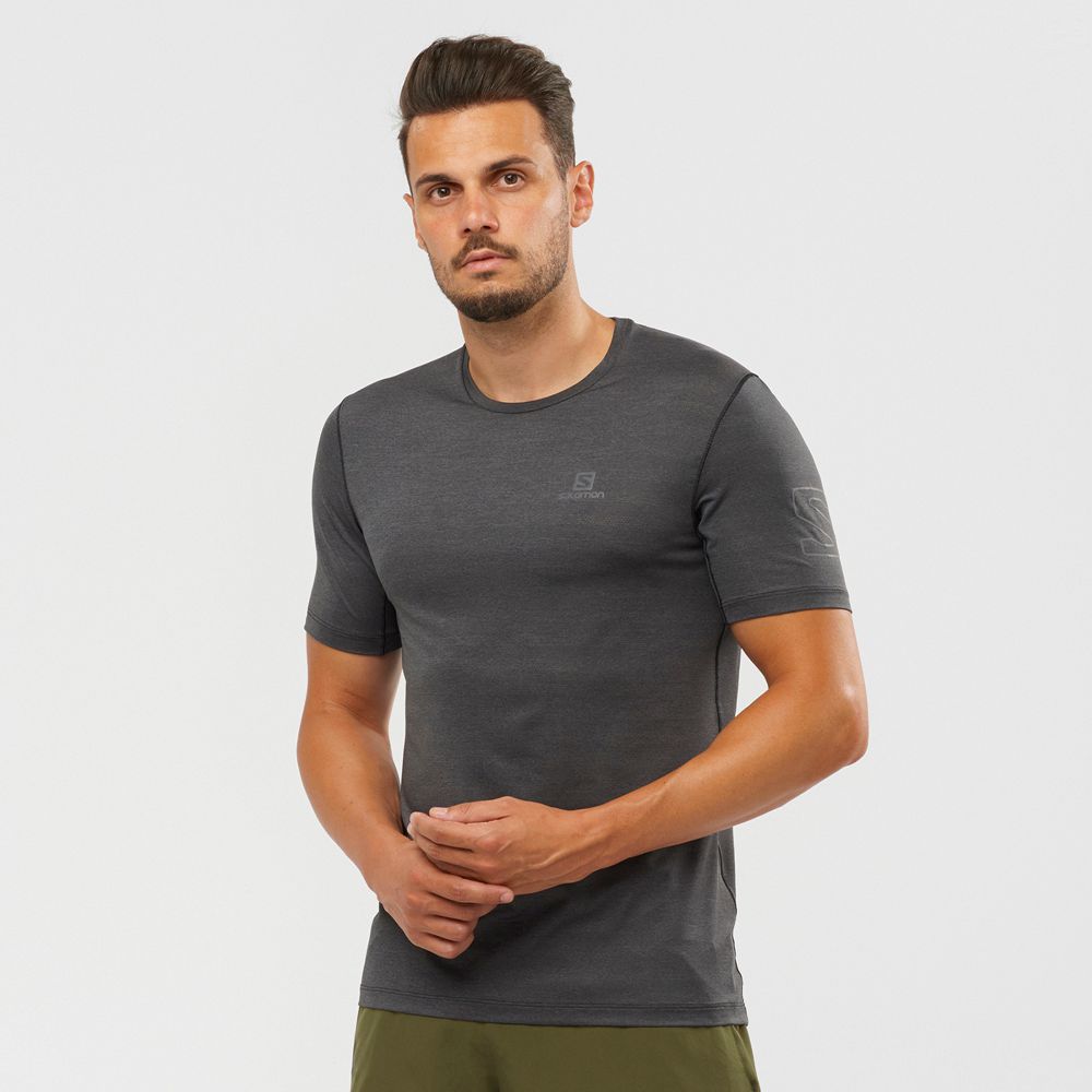 Salomon Israel OUTLINE - Mens T shirts - Black (RBQV-95147)